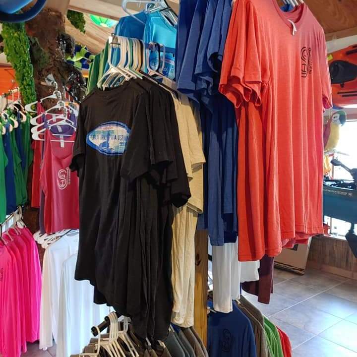 a bunch of clothes hanging